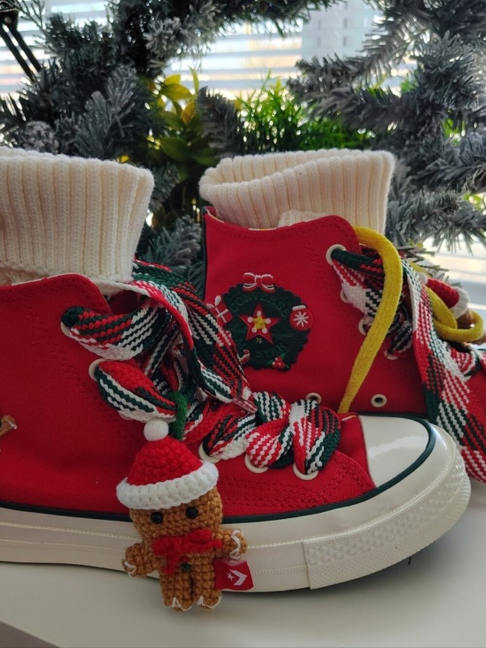 Converse Chuck 70 Gingerbread High Top Red M5/W7 Knit Sock NWOB - Picture 6 of 15